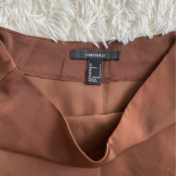 Forever 21 Silk Brown Mini Skirt - Picture 3 of 3